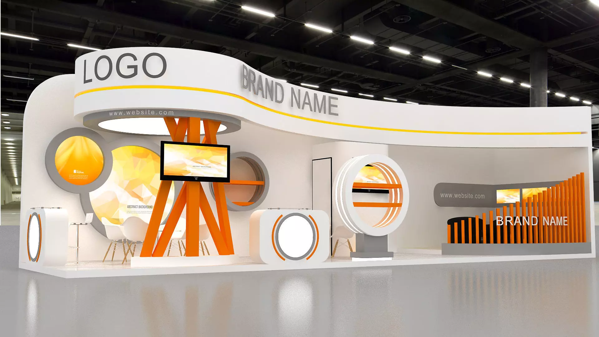 exhibition Low-poly 3D model_3