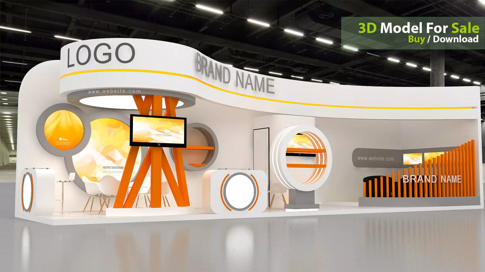 exhibition Low-poly 3D model_1