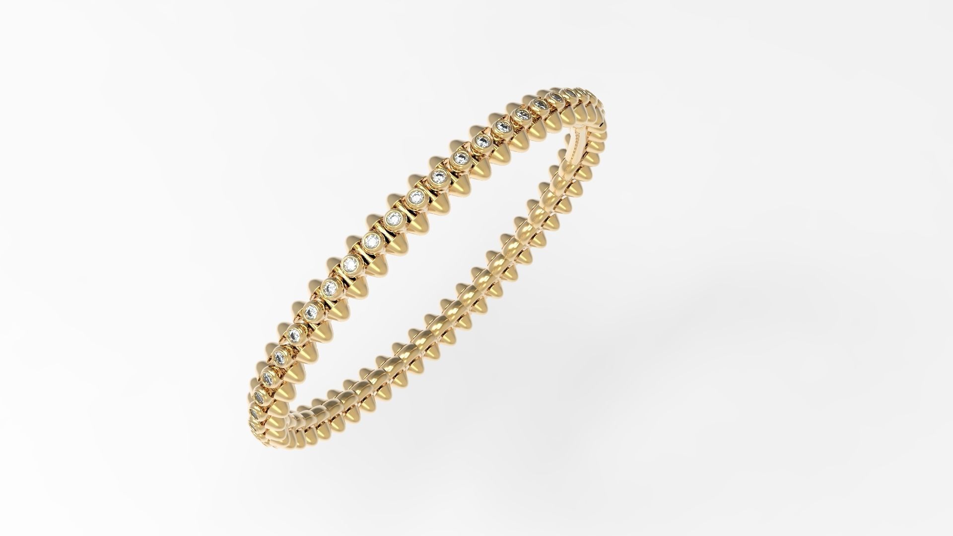 Clash Bracelet Diamonds 166mm 16 size 3D print model_3