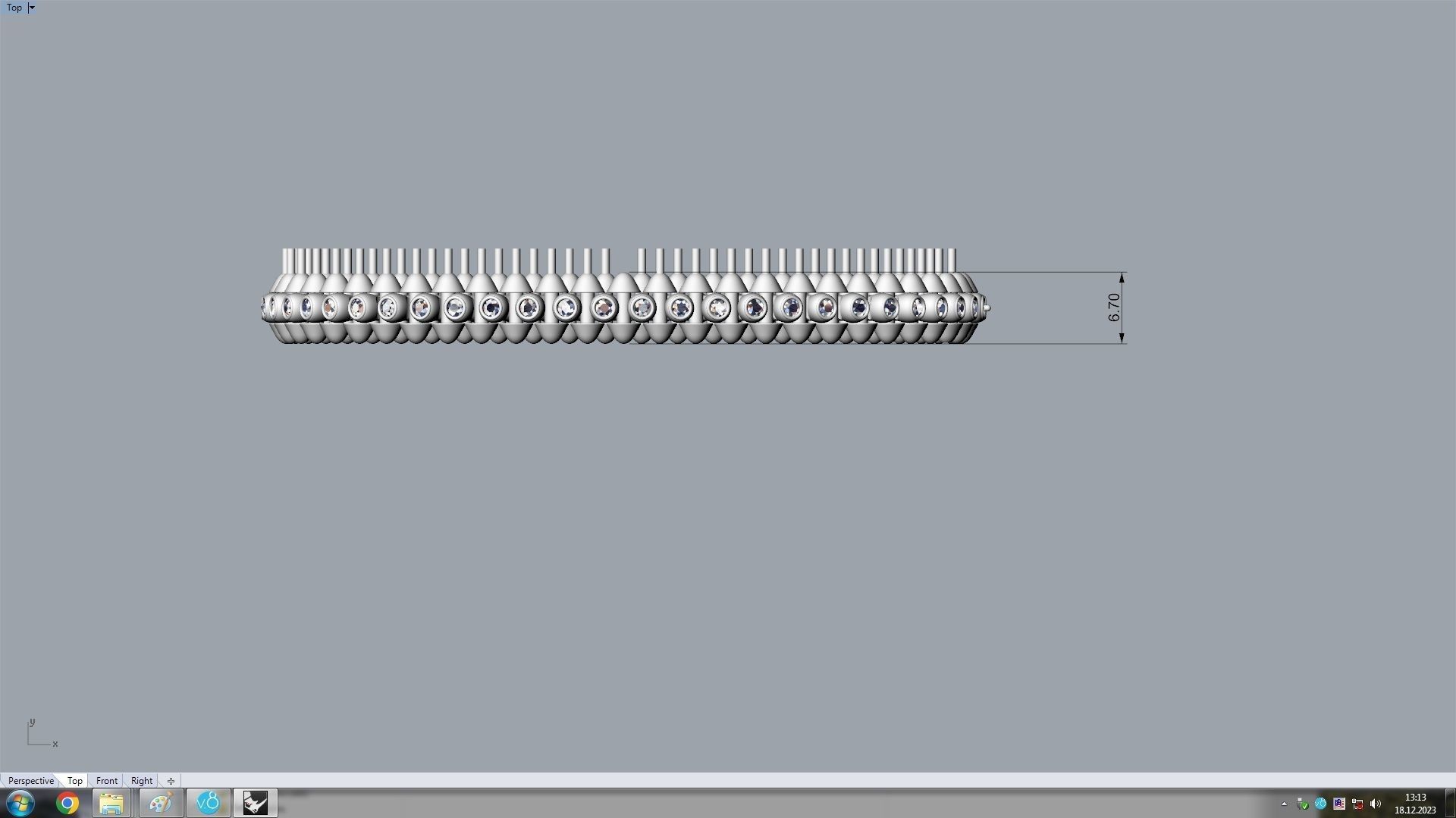 Clash Bracelet Diamonds 166mm 16 size 3D print model_15