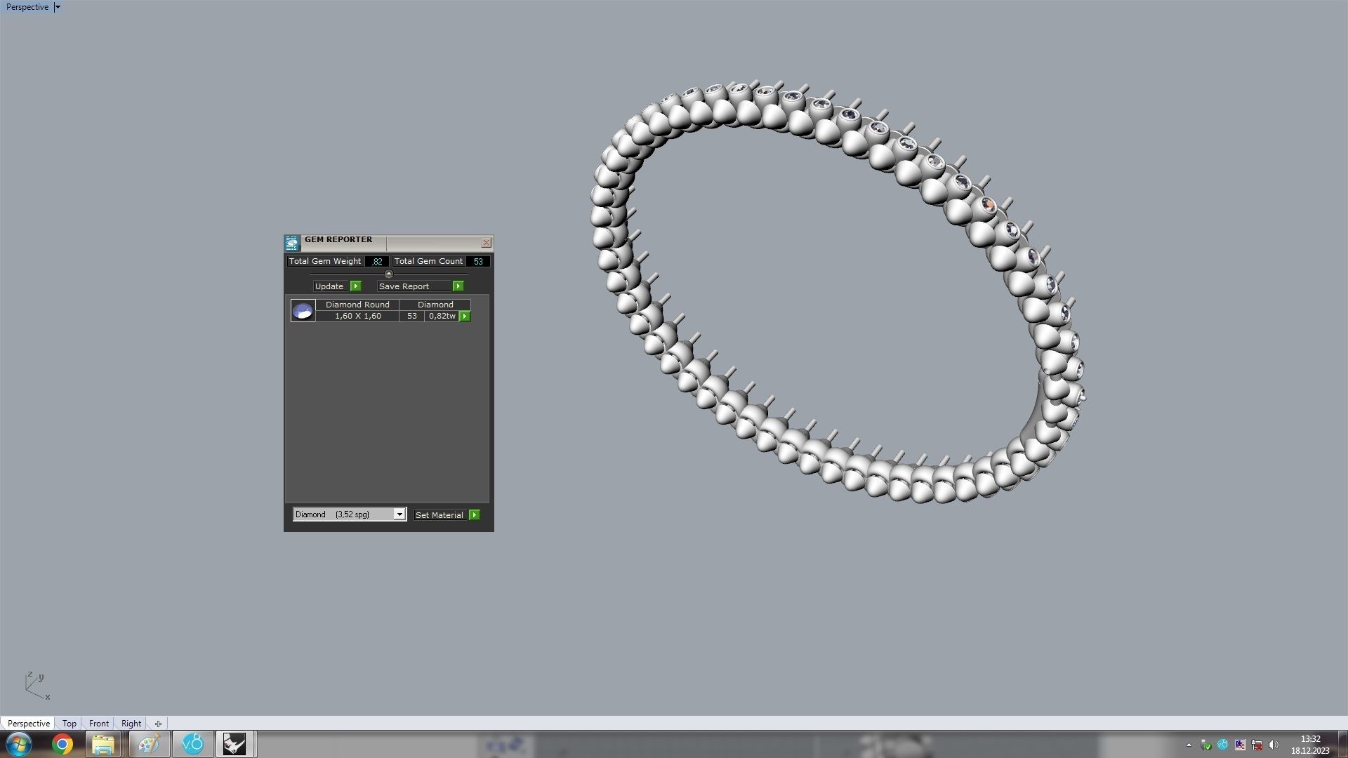 Clash Bracelet Diamonds 166mm 16 size 3D print model_18