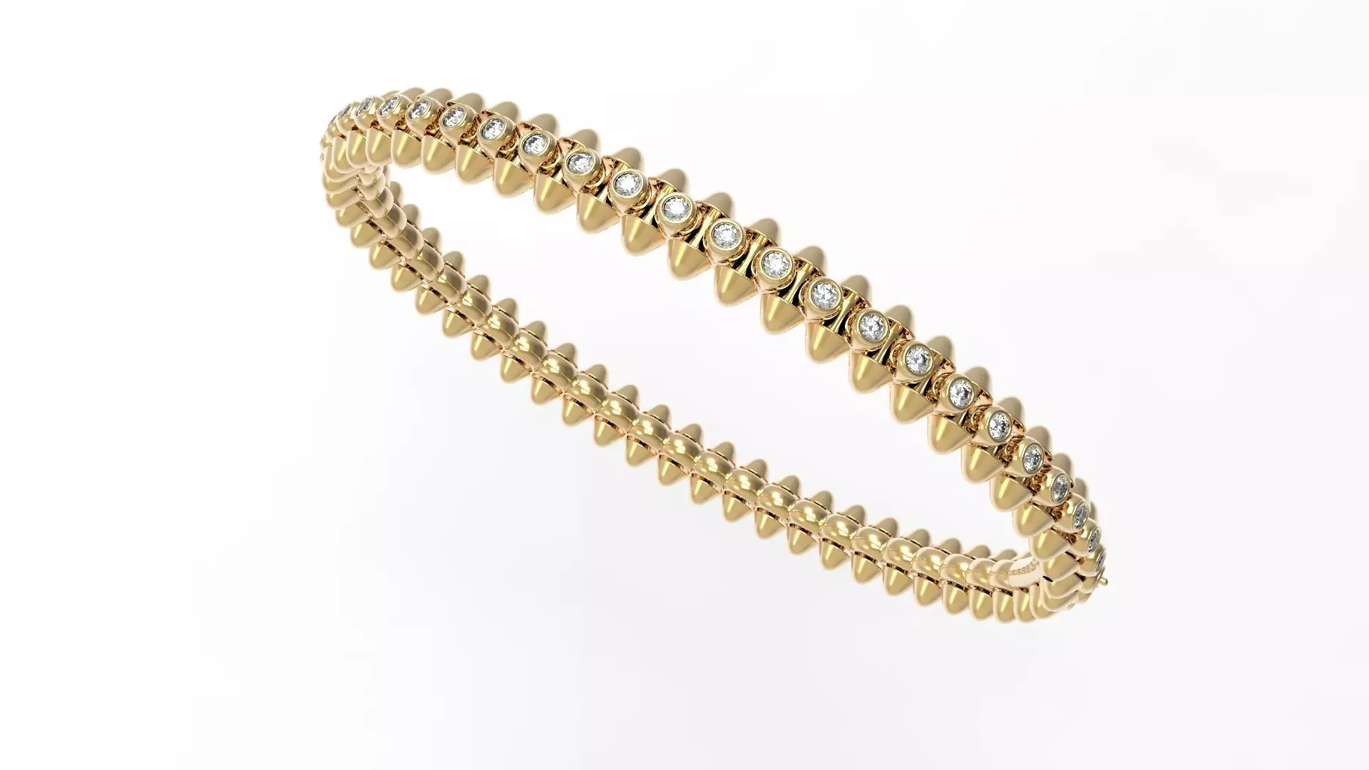 Clash Bracelet Diamonds 166mm 16 size 3D print model_0