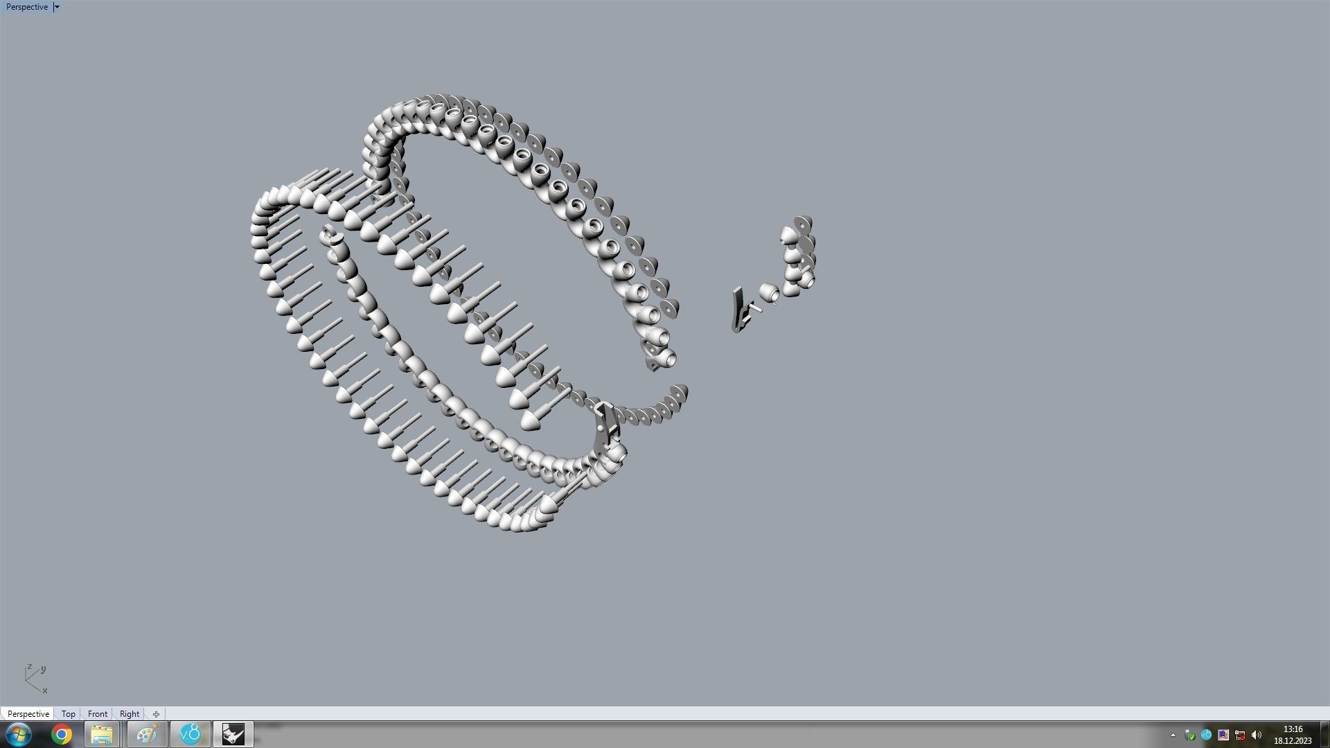 Clash Bracelet Diamonds 166mm 16 size 3D print model_13