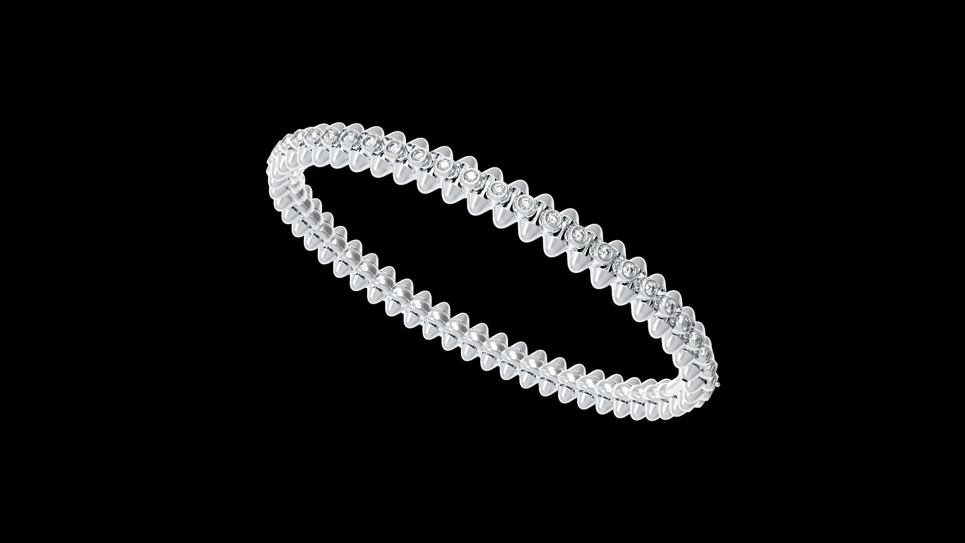 Clash Bracelet Diamonds 166mm 16 size 3D print model_9
