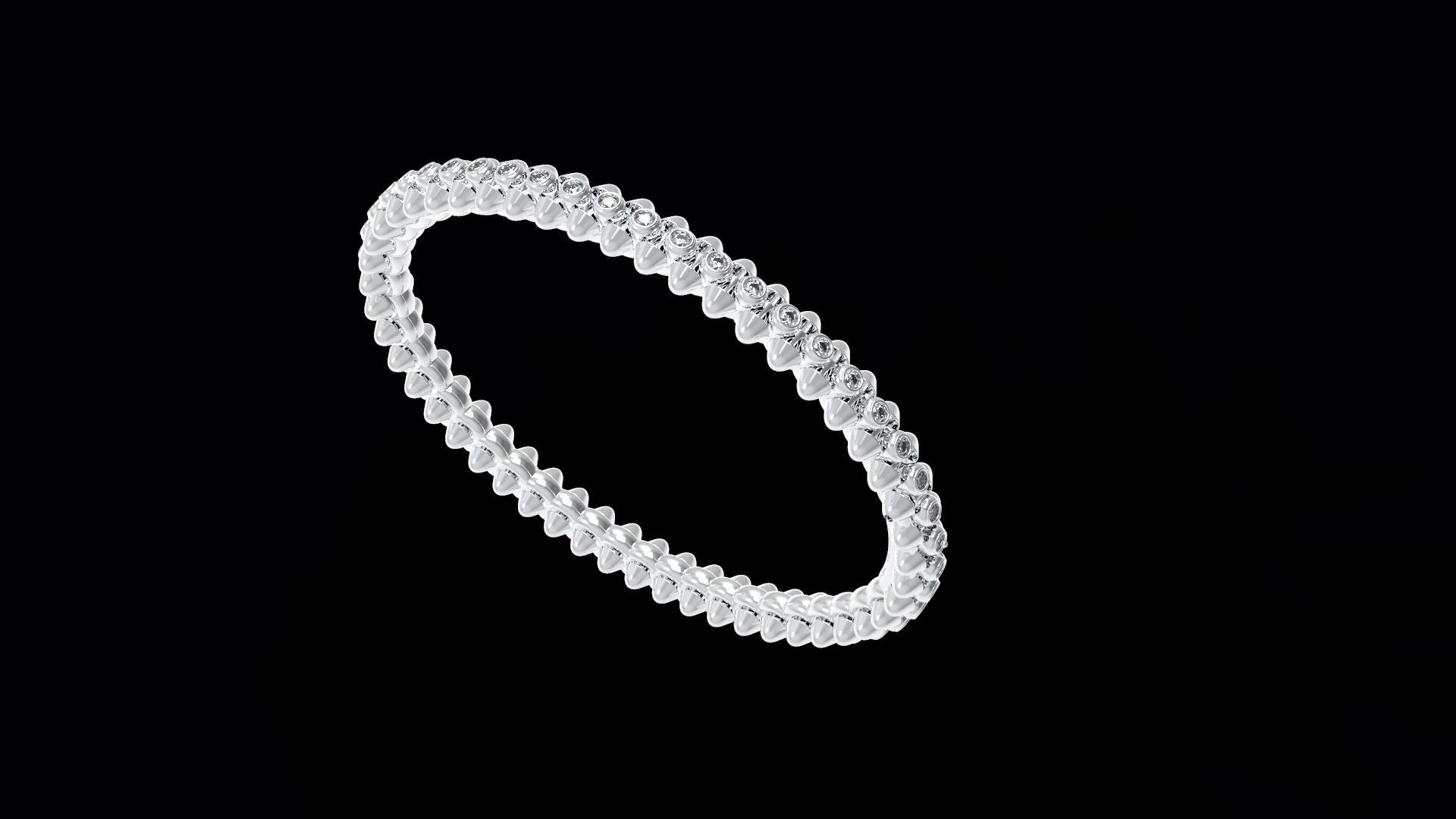 Clash Bracelet Diamonds 166mm 16 size 3D print model_10
