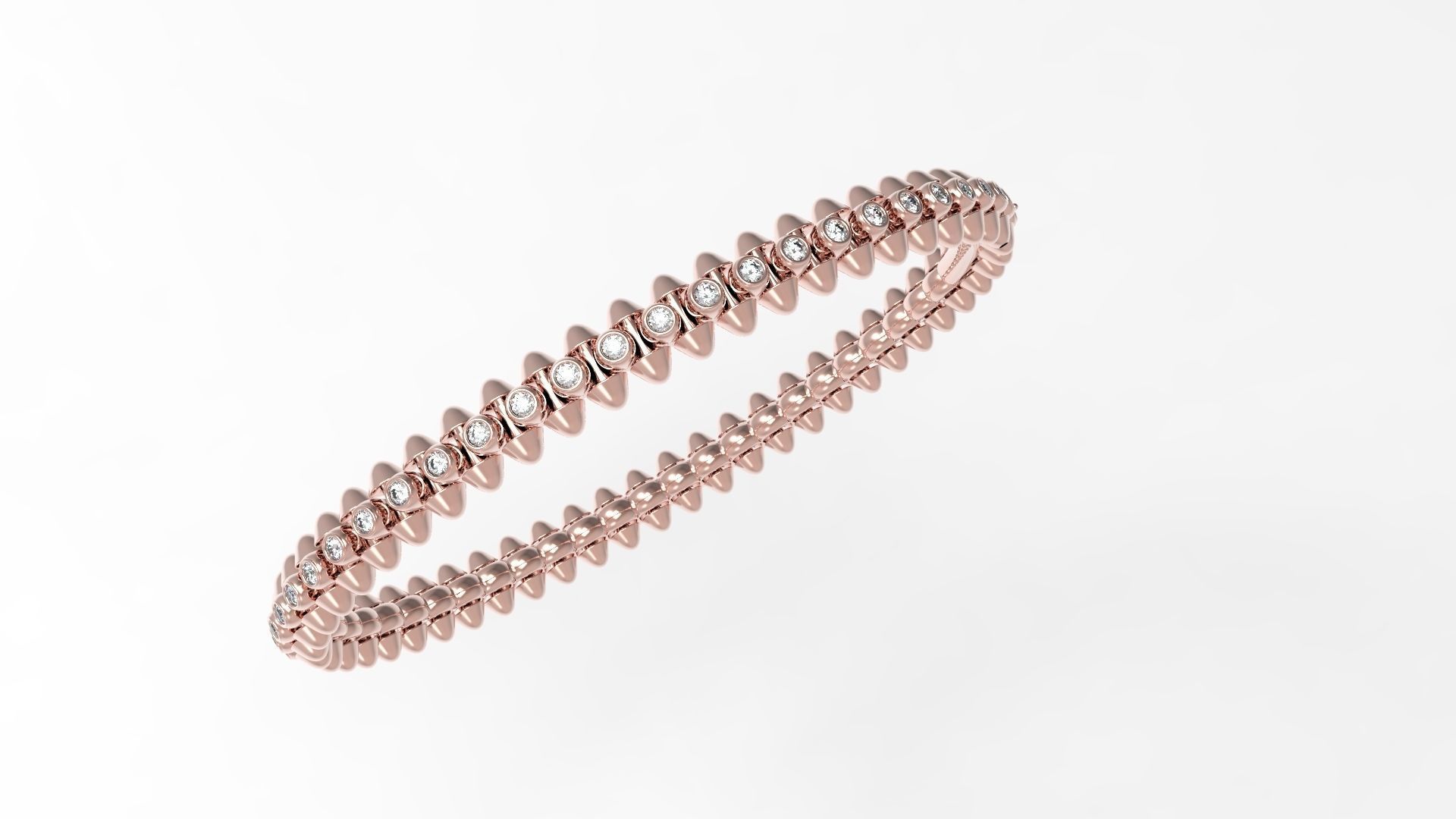 Clash Bracelet Diamonds 166mm 16 size 3D print model_1