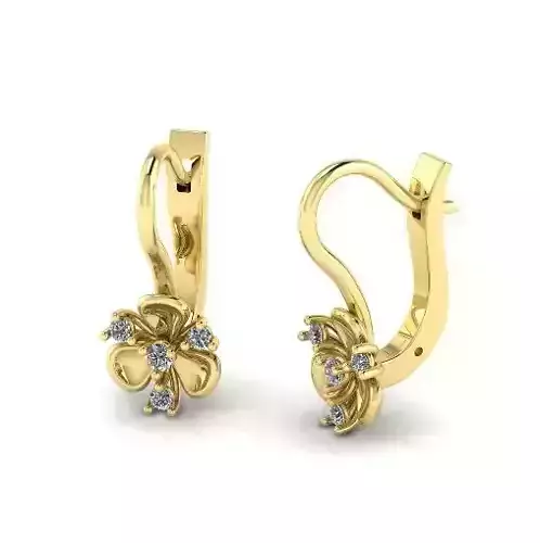 Earrings flower Model 4576