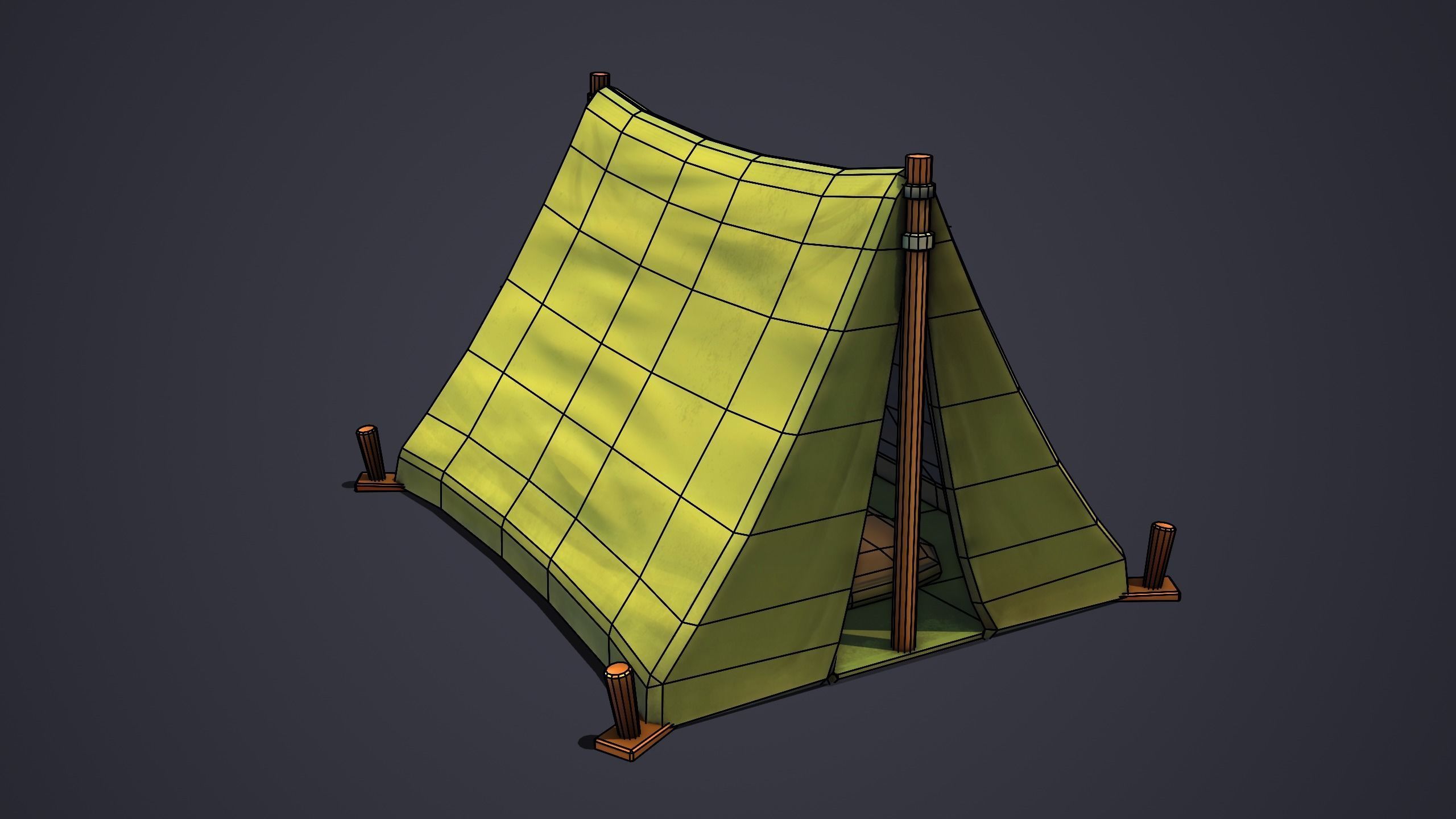 Emberlight Stylized Tent Low-poly 3D model_4