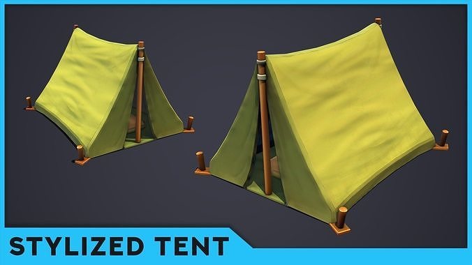 Emberlight Stylized Tent  Low-poly 3D model