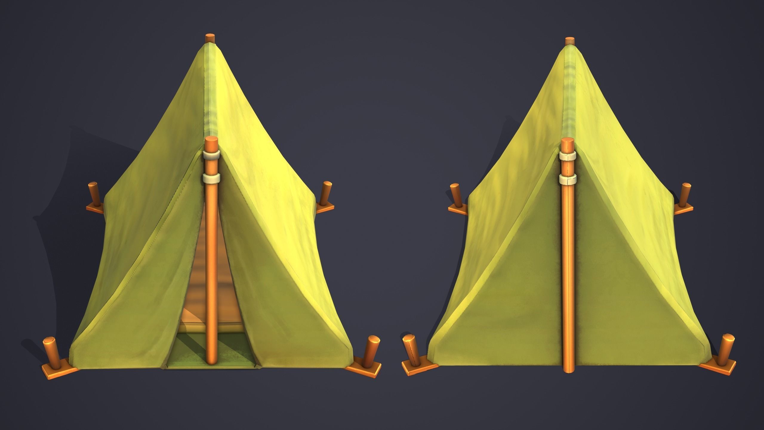 Emberlight Stylized Tent Low-poly 3D model_5