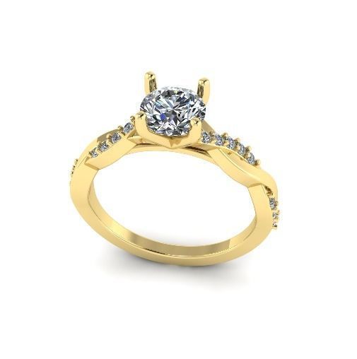 Solitaire ring Model 4554 3D print model_1
