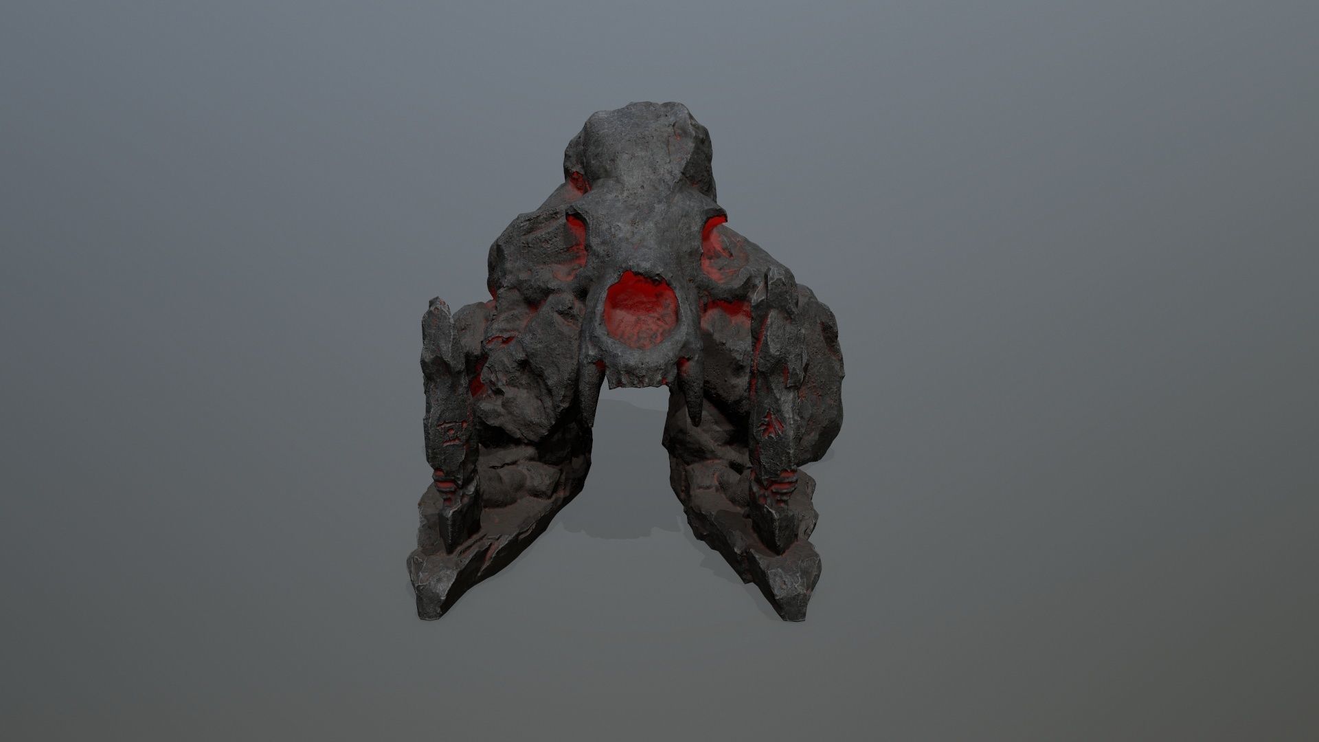 skull gate Low-poly 3D model_12