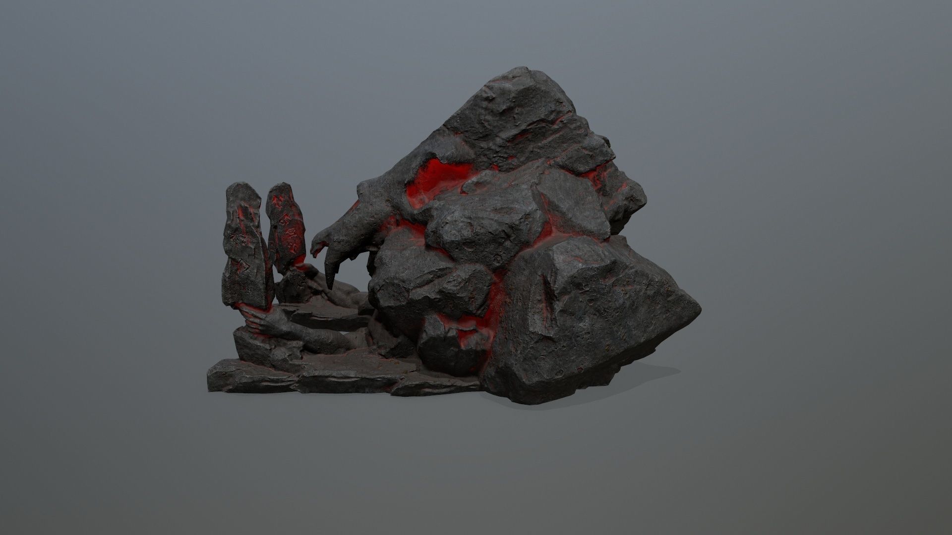 skull gate Low-poly 3D model_10