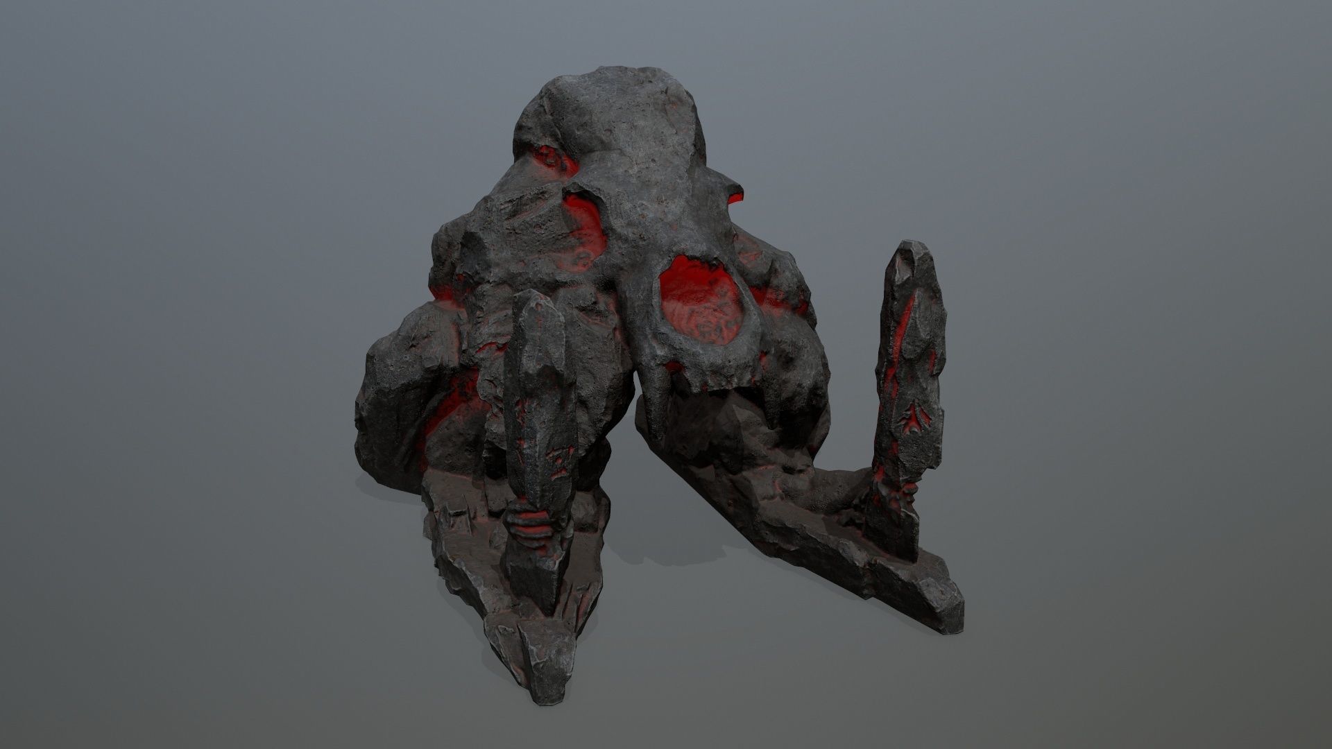 skull gate Low-poly 3D model_2