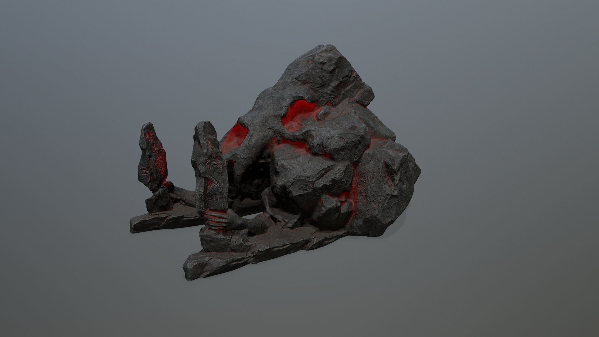 skull gate Low-poly 3D model_11