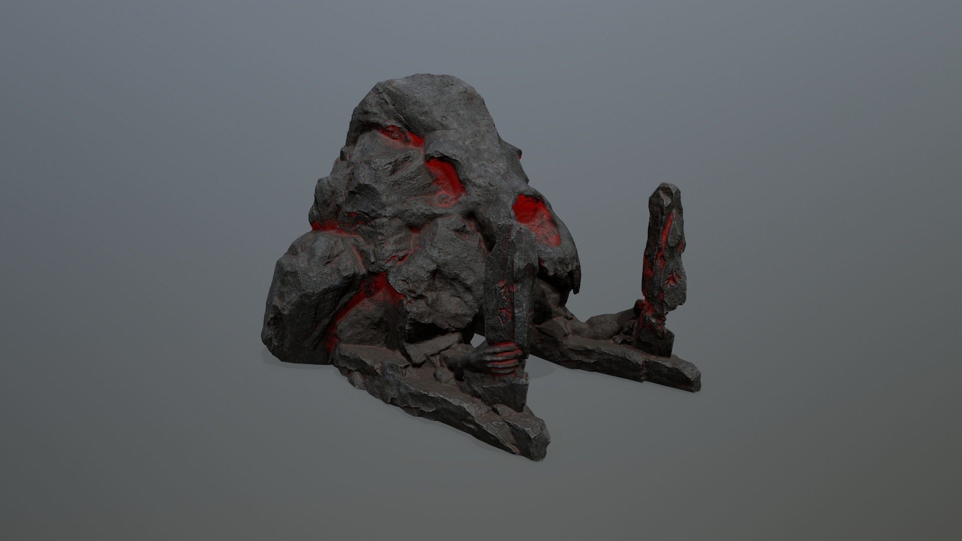 skull gate Low-poly 3D model_4