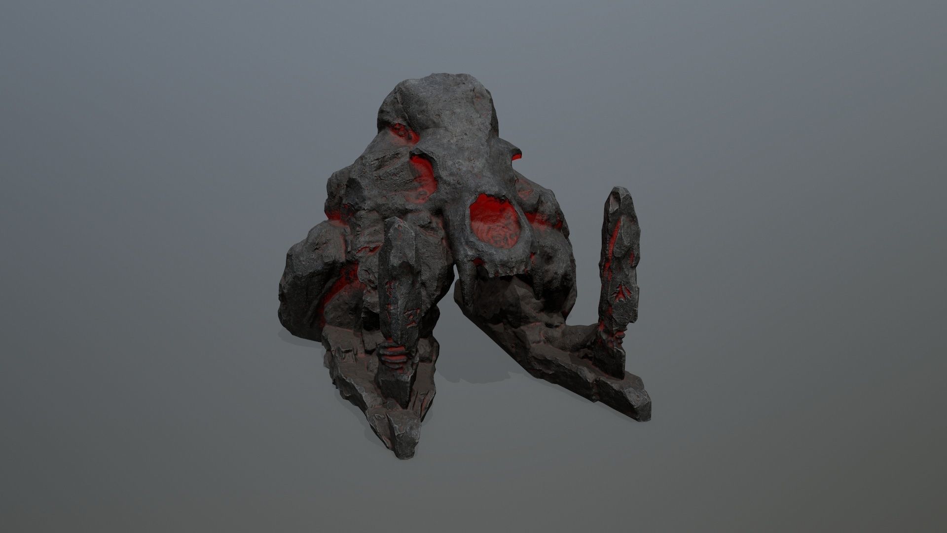 skull gate Low-poly 3D model_3