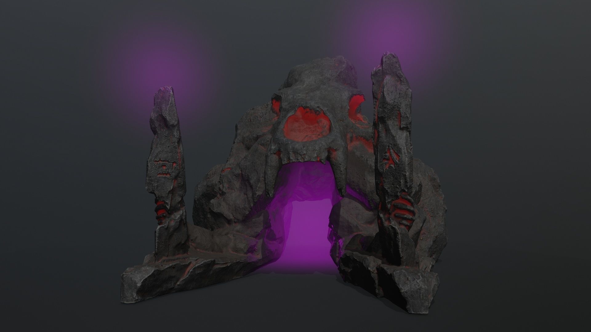 skull gate Low-poly 3D model_1