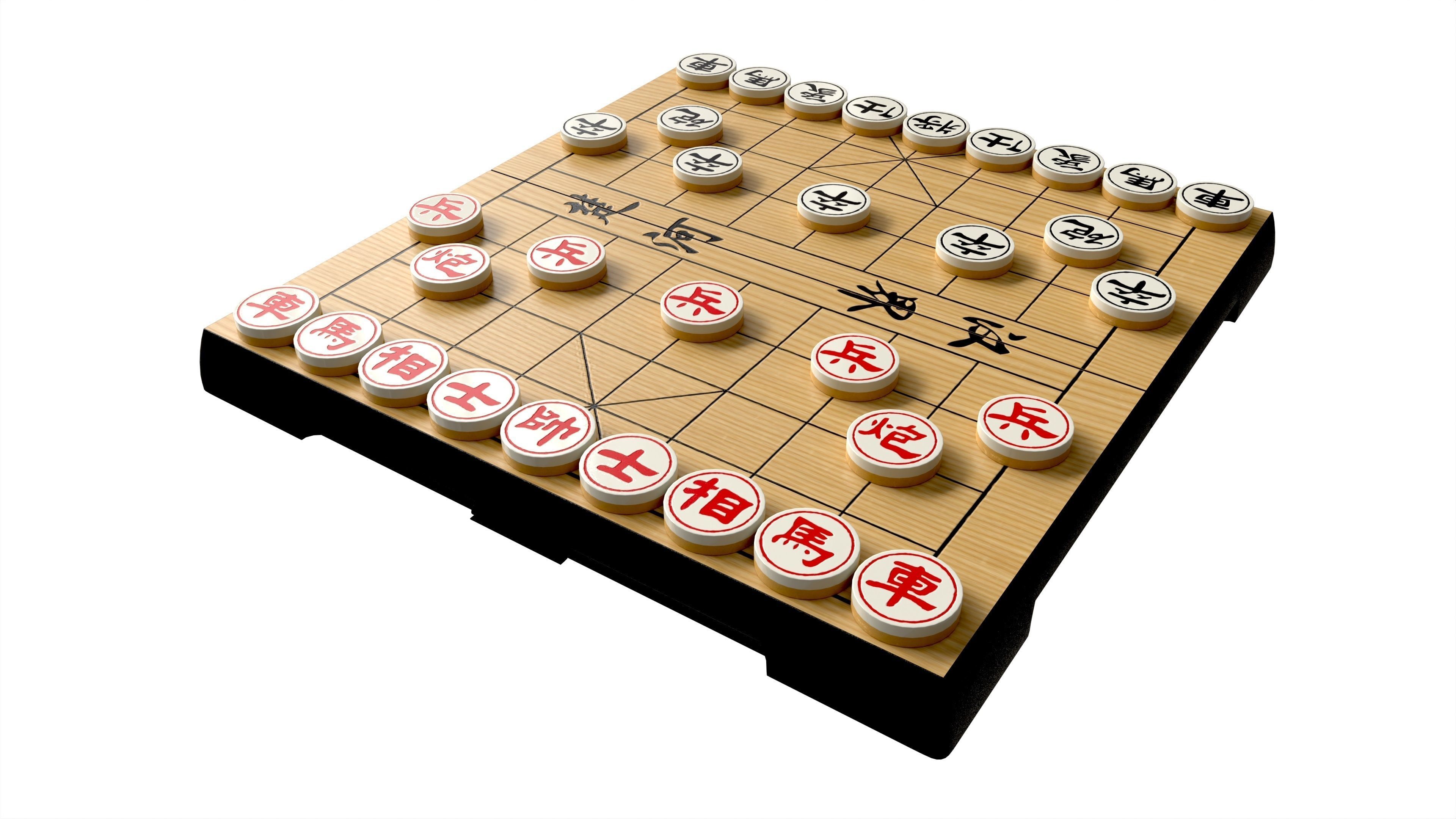 Chinese Chess Xiangqi Board Table Strategy Game 3D model_1