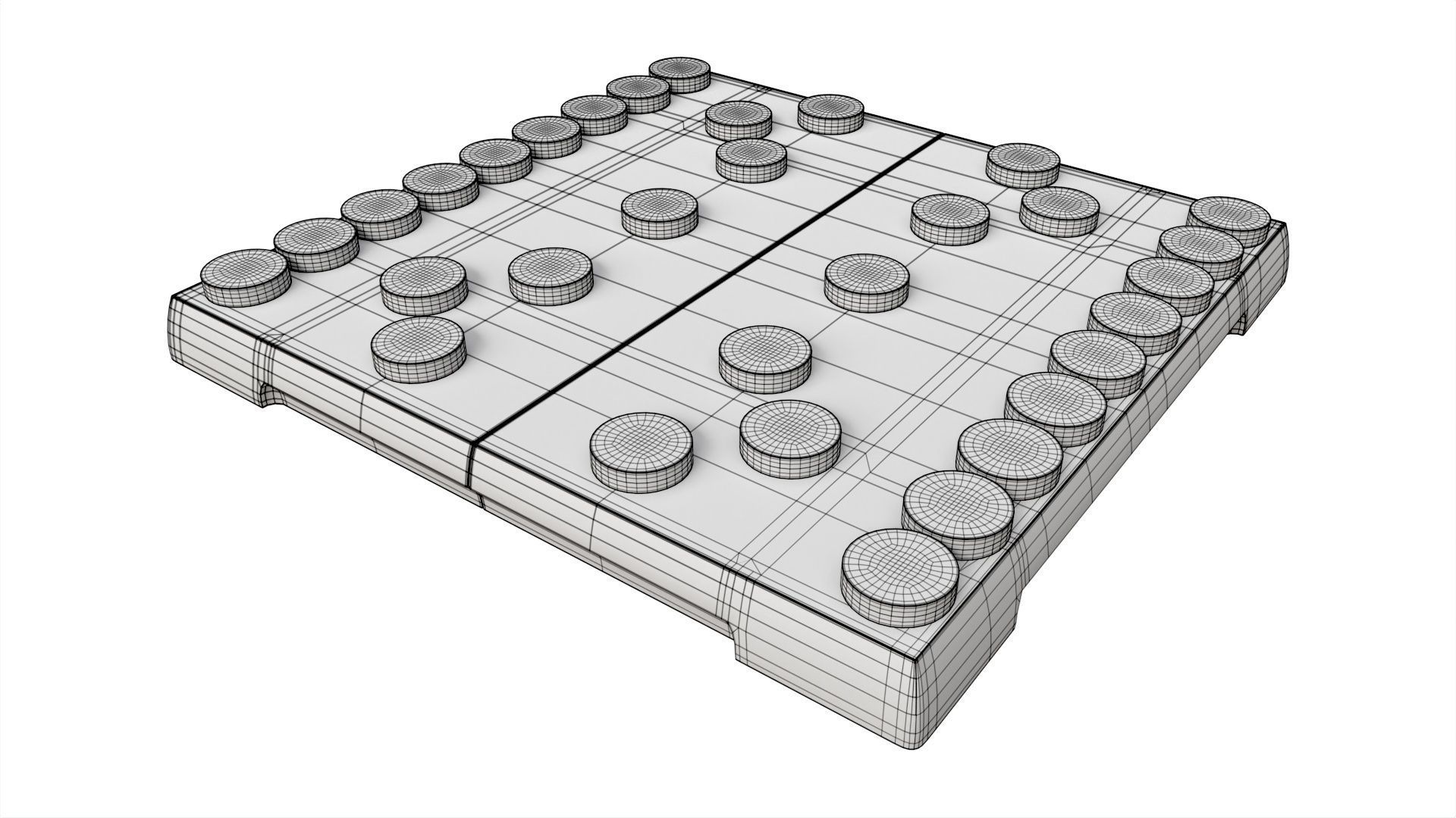 Chinese Chess Xiangqi Board Table Strategy Game 3D model_6