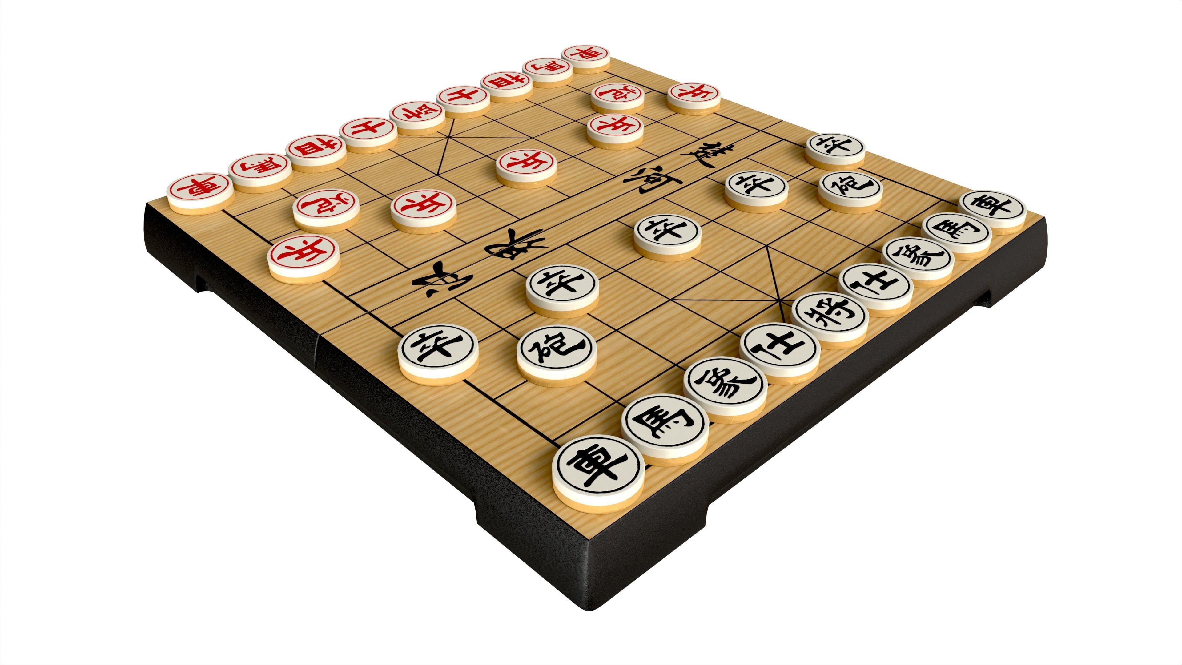 Chinese Chess Xiangqi Board Table Strategy Game 3D model_2