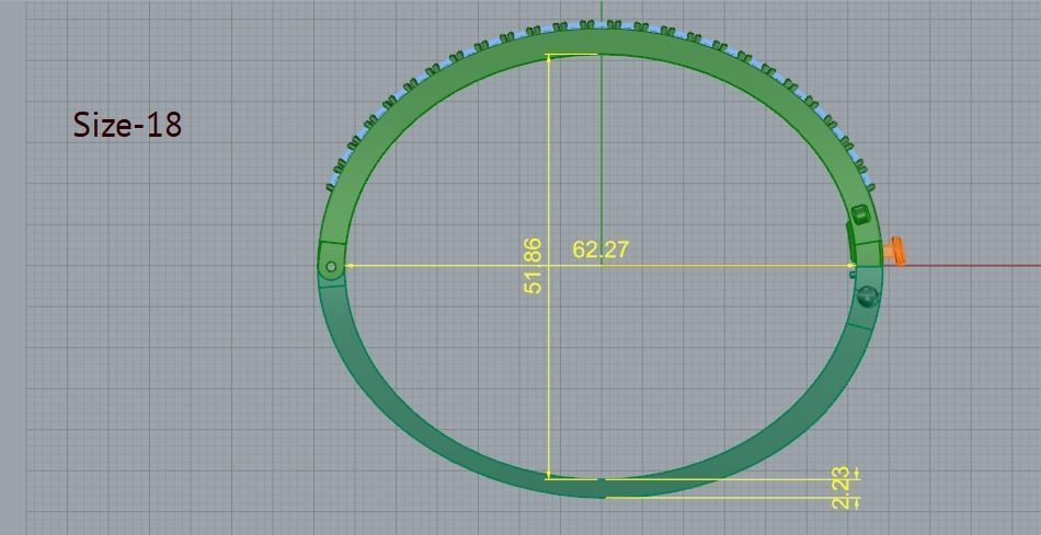 Bracelet size 18 Model 4624 3D print model_5