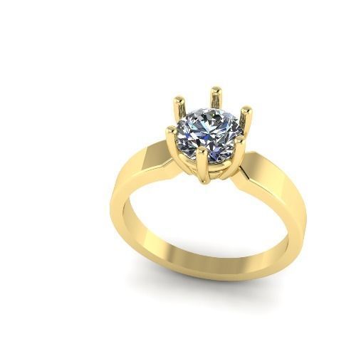 Solitaire ring Model 4619 3D print model_1