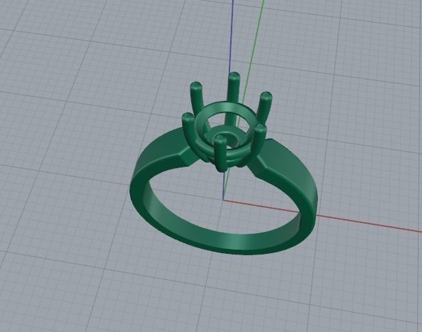 Solitaire ring Model 4619 3D print model_2
