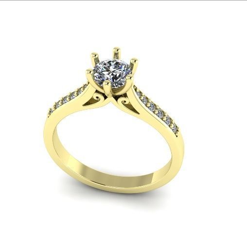 Solitaire ring Model 4614 3D print model_1