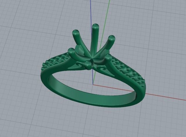 Solitaire ring Model 4614 3D print model_2