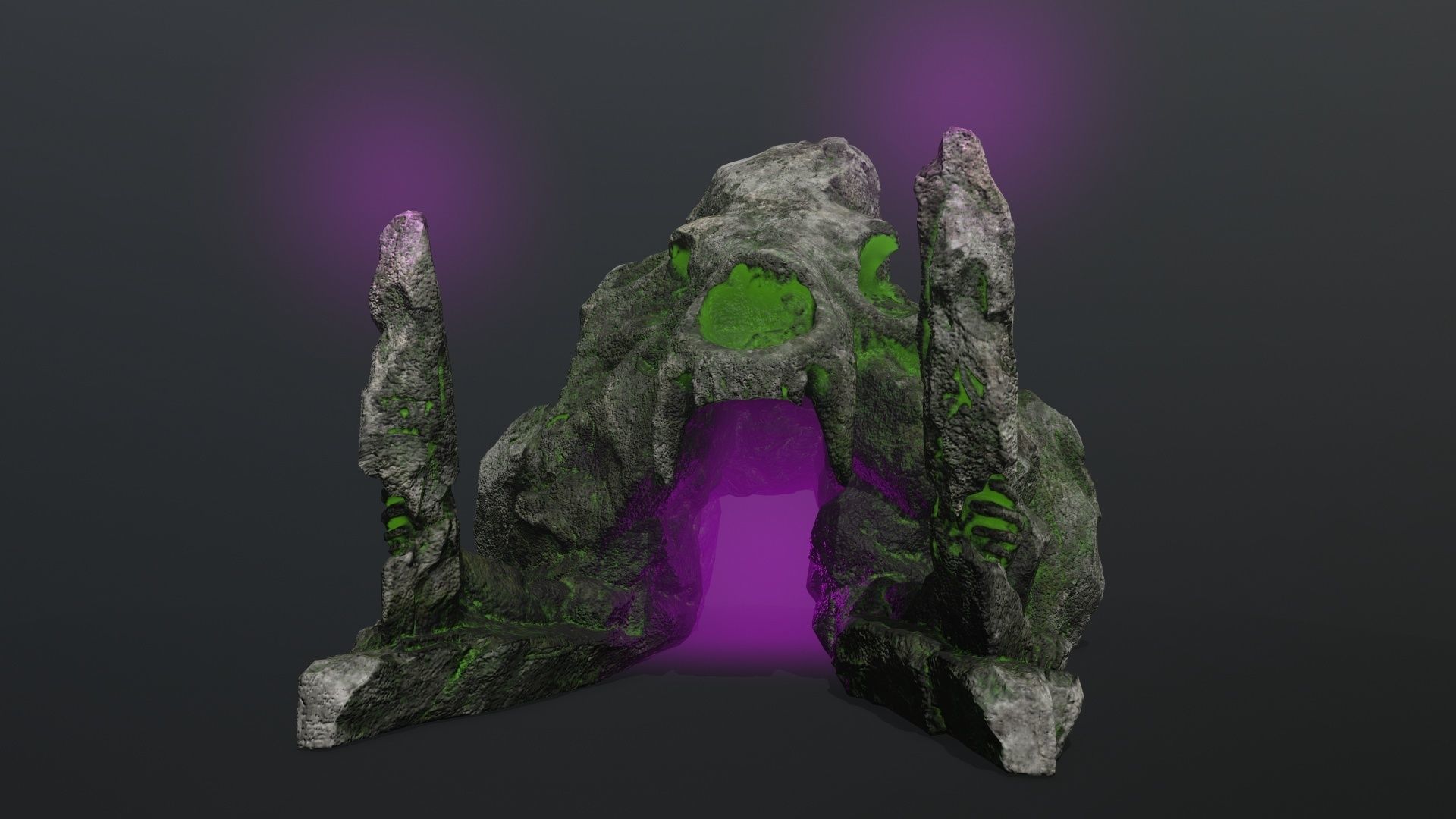 skull gate Low-poly 3D model_1