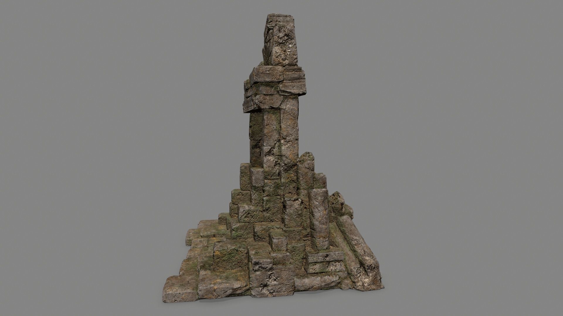 Rock  Gate Low-poly 3D model_9