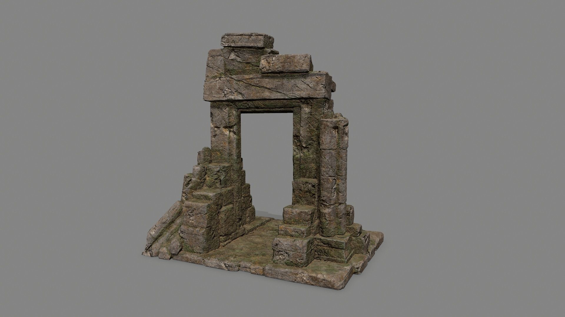 Rock  Gate Low-poly 3D model_6
