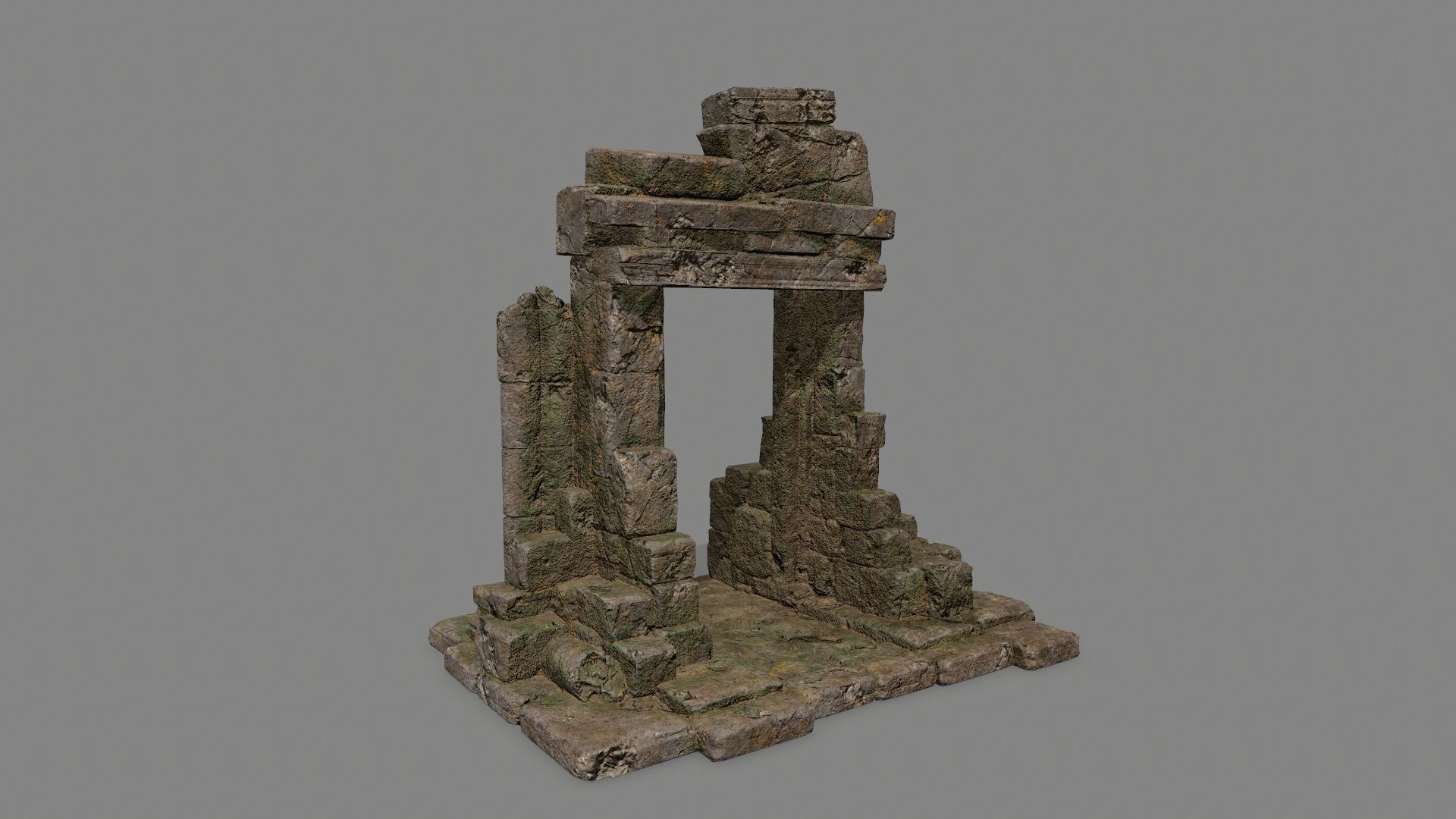 Rock  Gate Low-poly 3D model_3