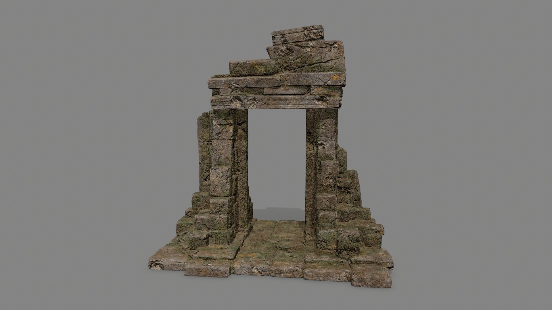 Rock  Gate Low-poly 3D model_11