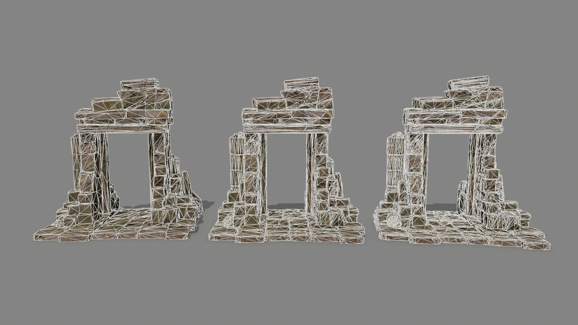 Rock  Gate Low-poly 3D model_13