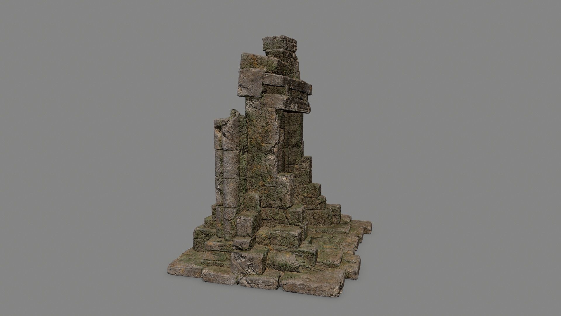Rock  Gate Low-poly 3D model_4