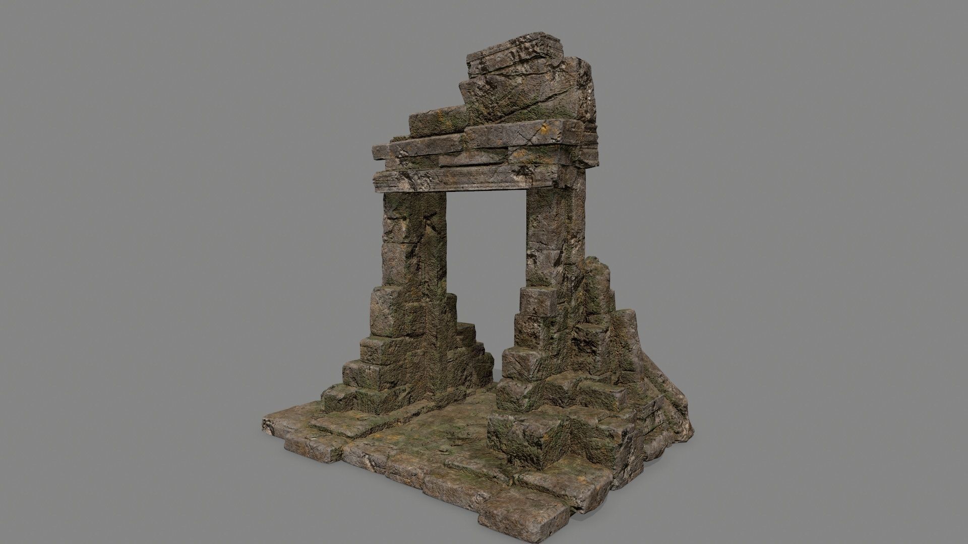 Rock  Gate Low-poly 3D model_10