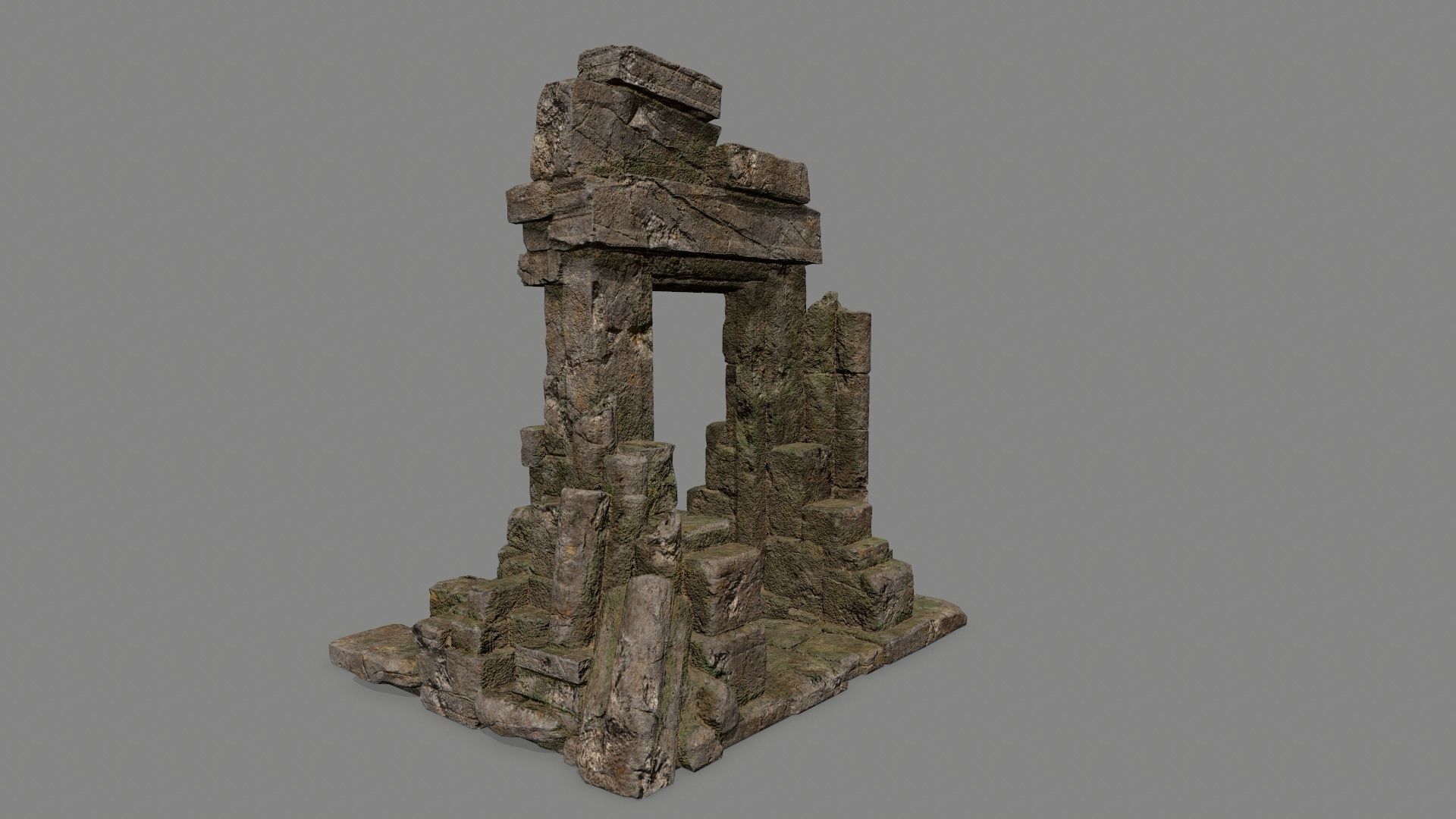 Rock  Gate Low-poly 3D model_8