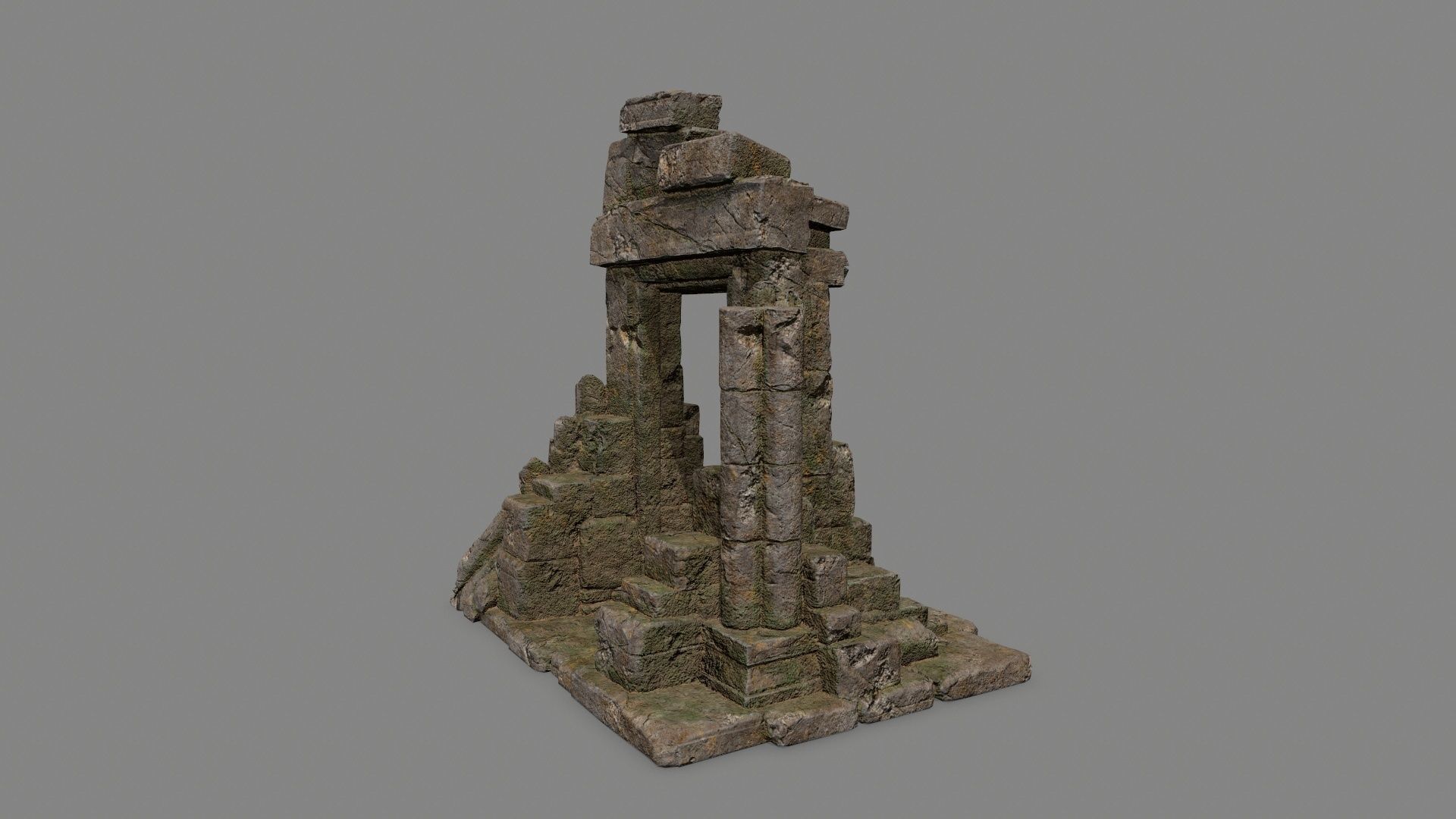 Rock  Gate Low-poly 3D model_5