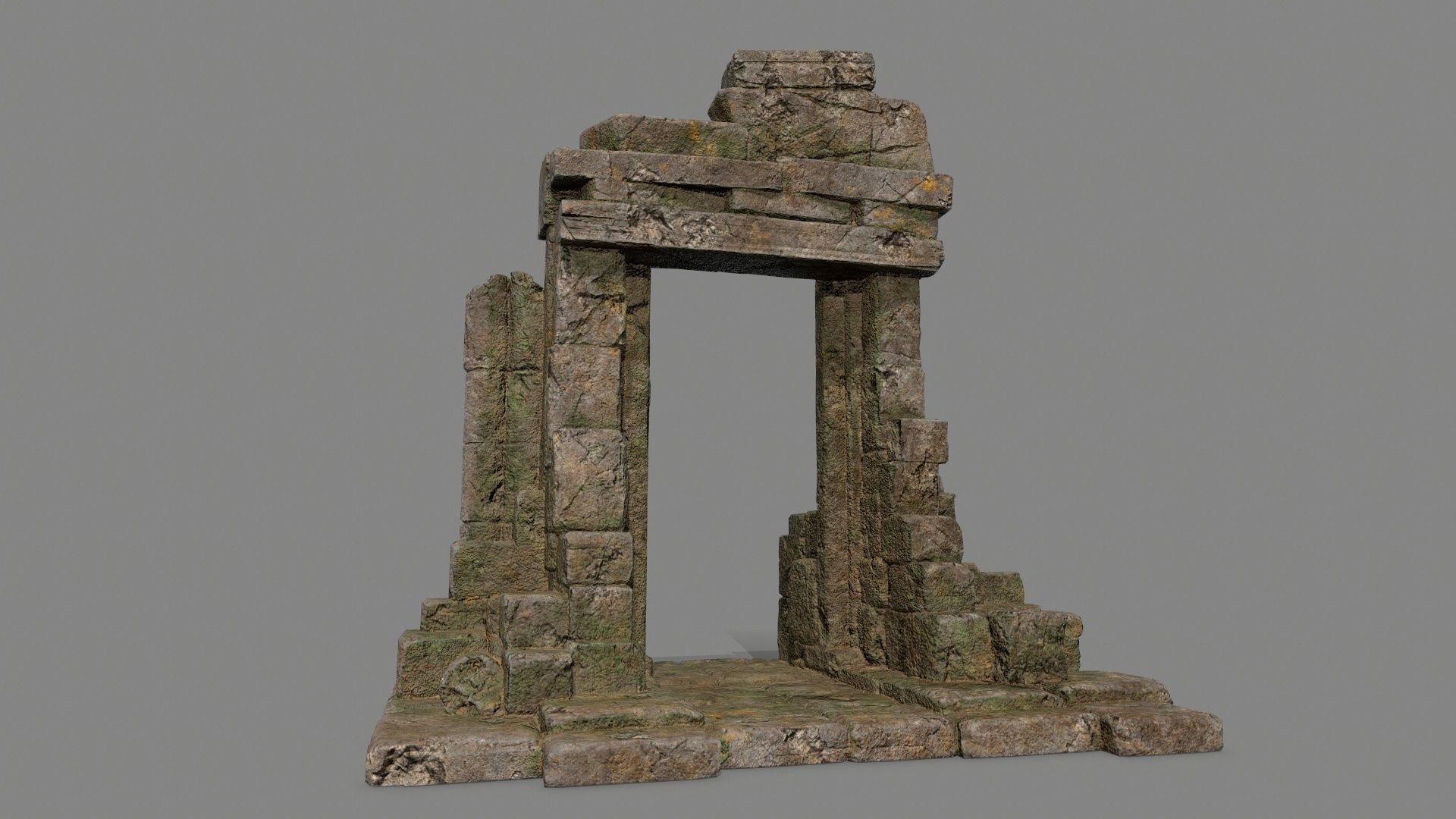 Rock  Gate Low-poly 3D model_1
