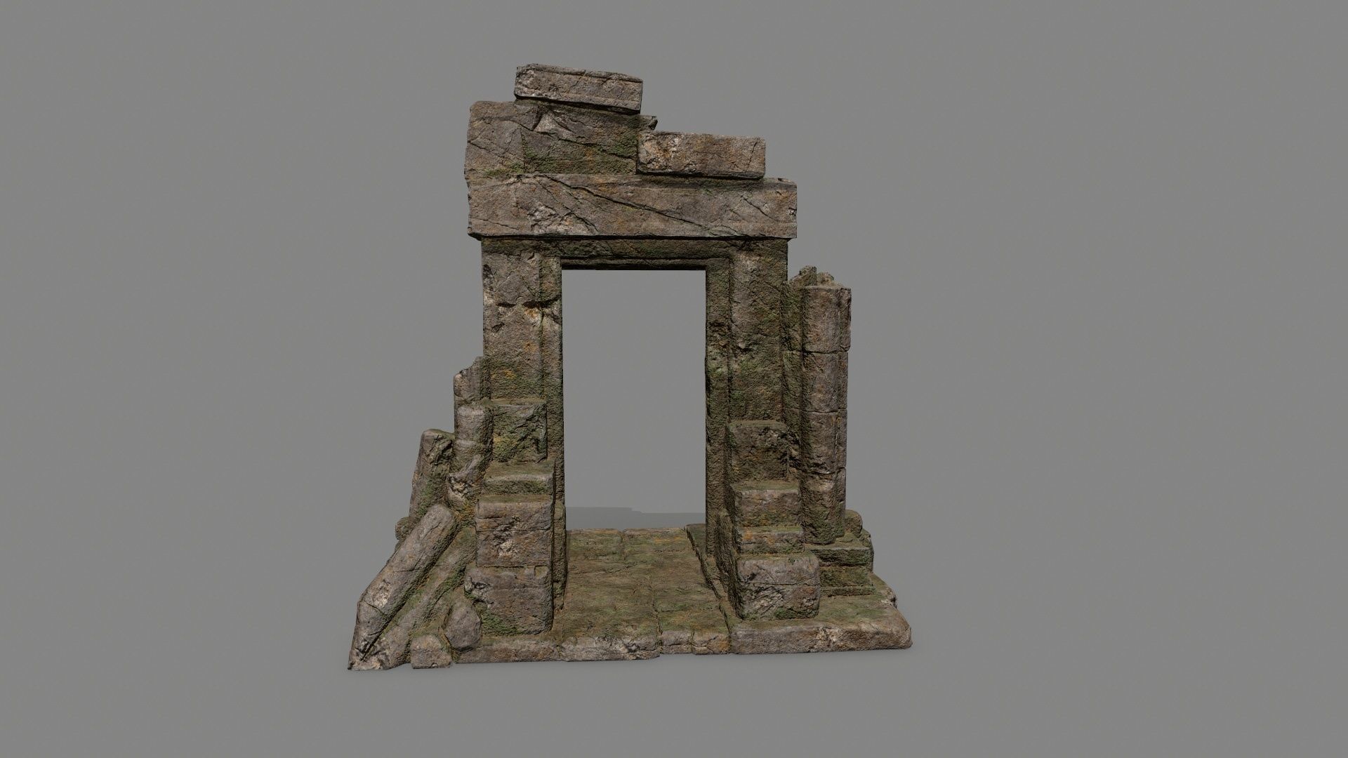 Rock  Gate Low-poly 3D model_7