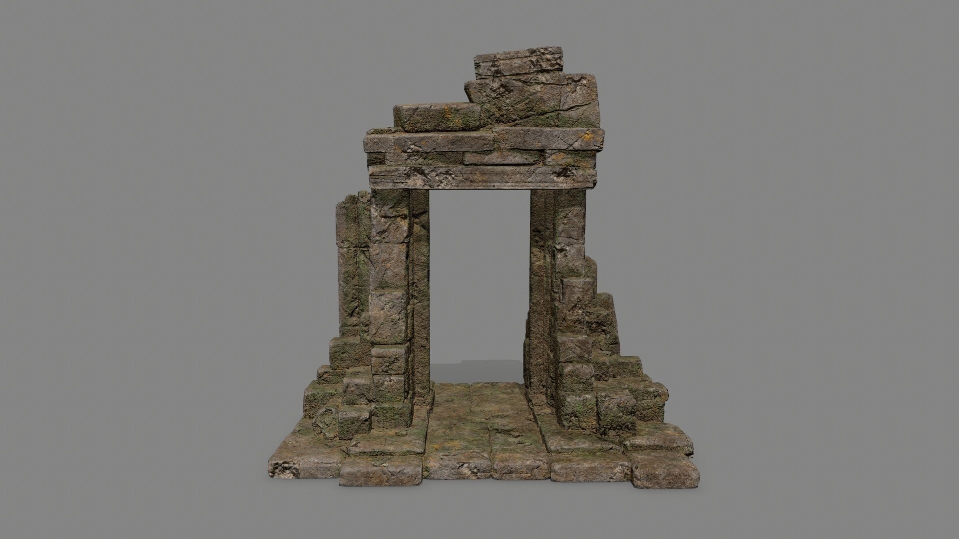 Rock  Gate Low-poly 3D model_2