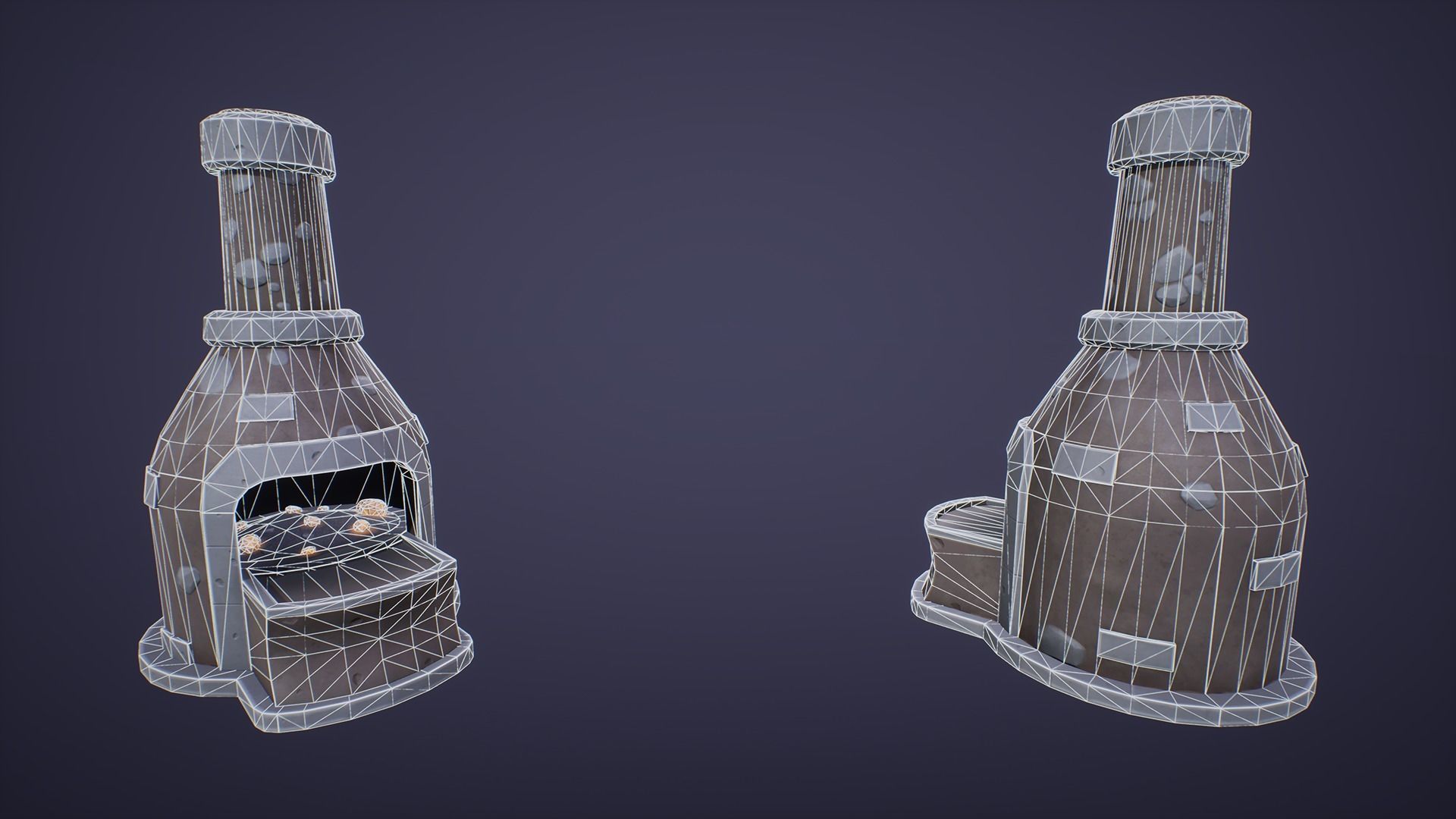 Stylized Medieval Furnace Low-poly 3D model_3