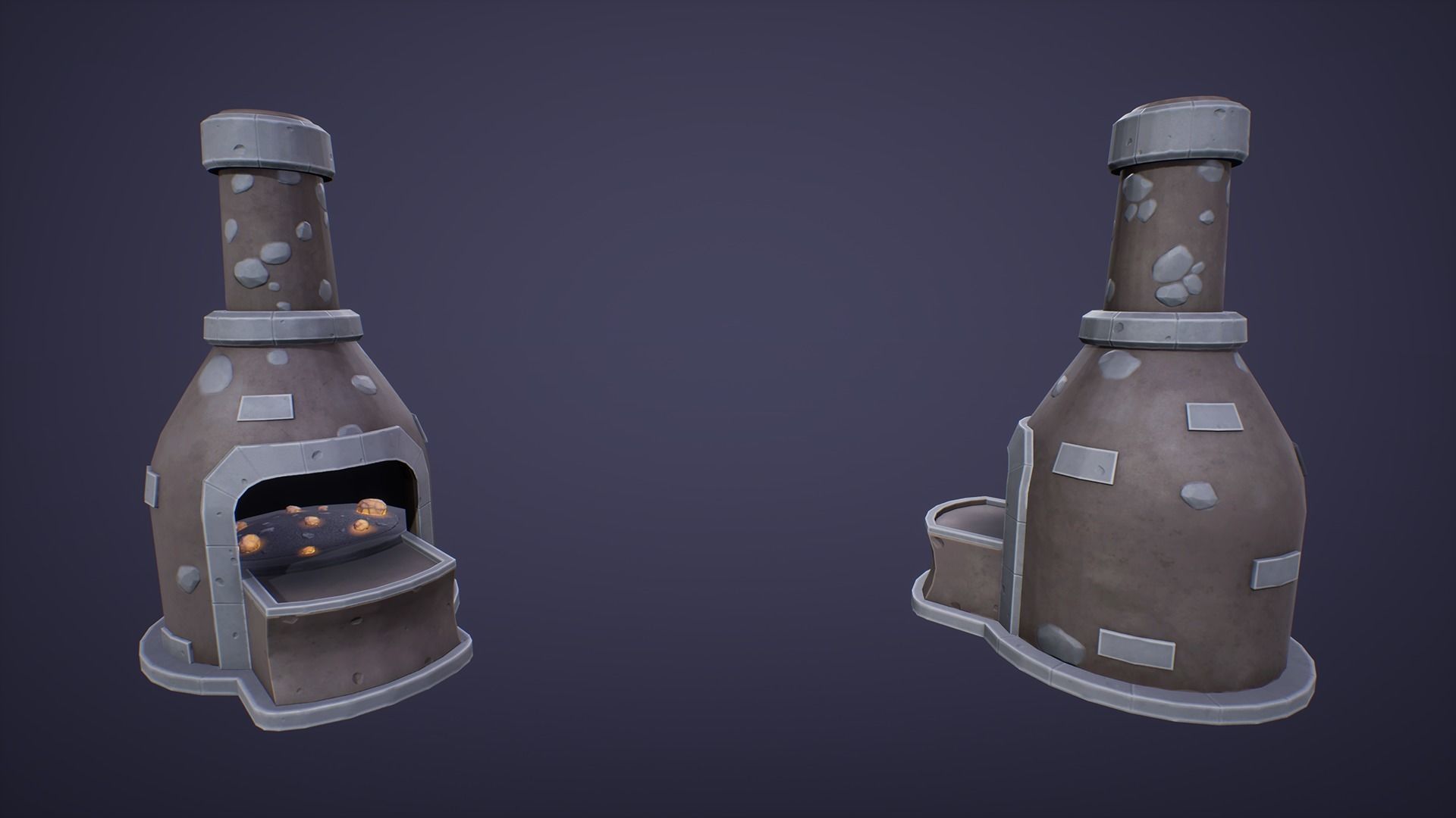 Stylized Medieval Furnace Low-poly 3D model_2