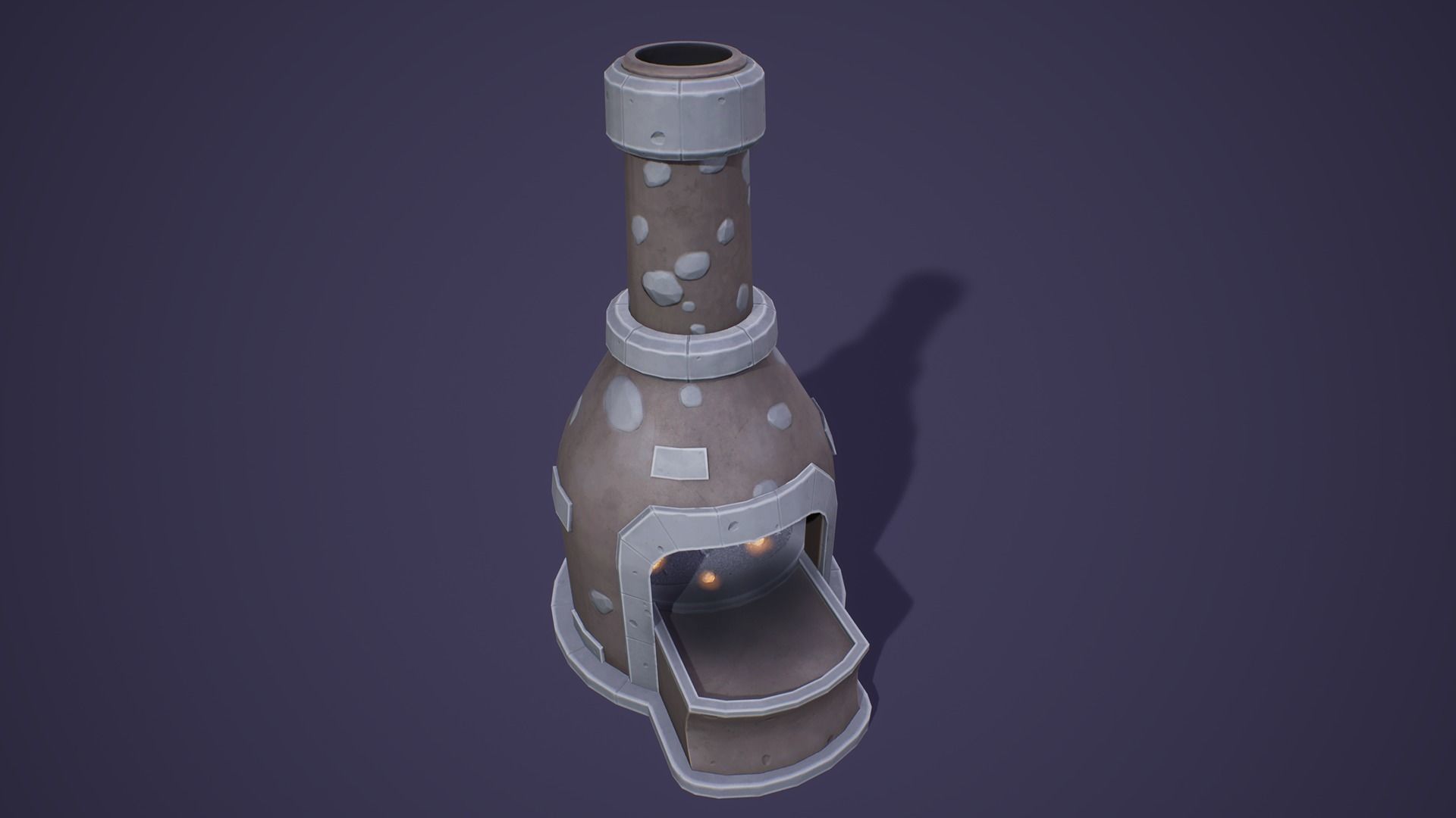 Stylized Medieval Furnace Low-poly 3D model_4