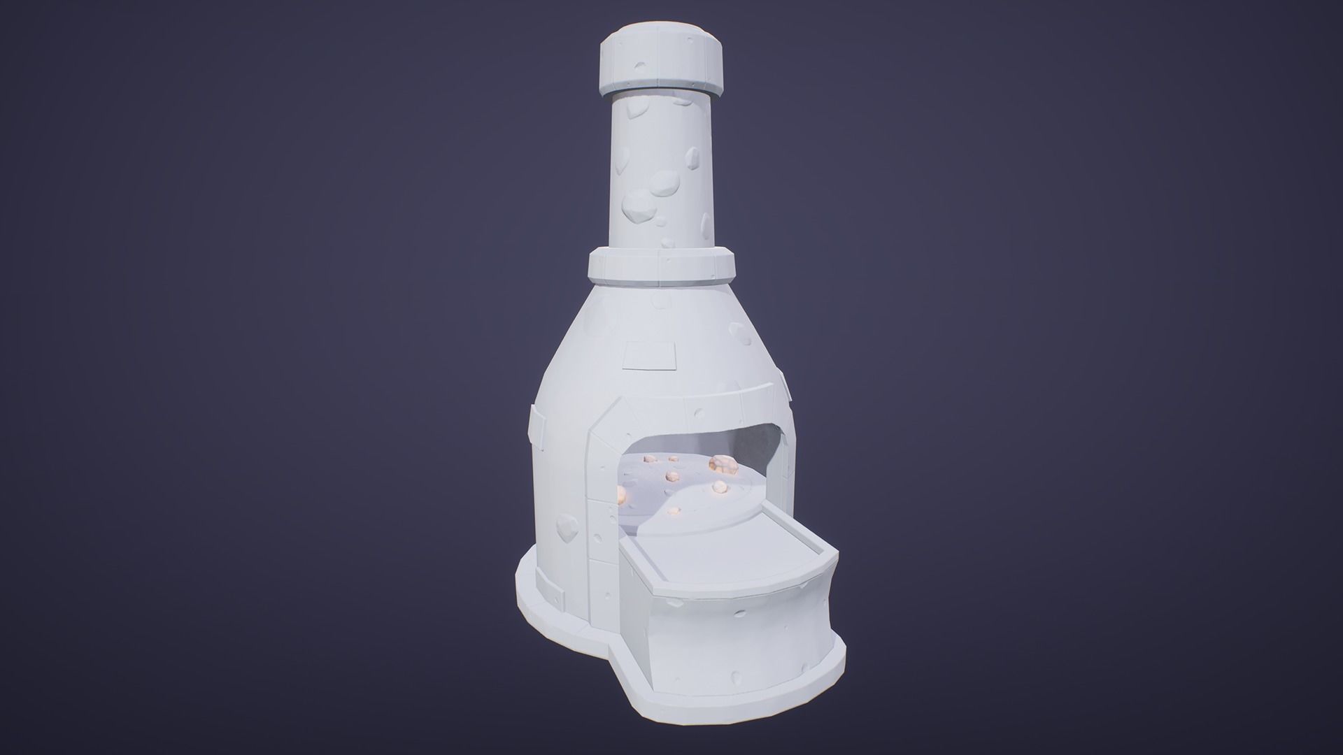 Stylized Medieval Furnace Low-poly 3D model_6