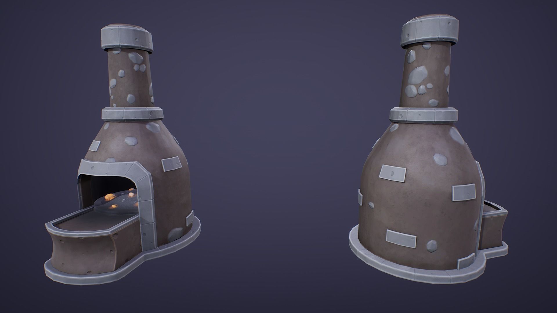 Stylized Medieval Furnace Low-poly 3D model_5