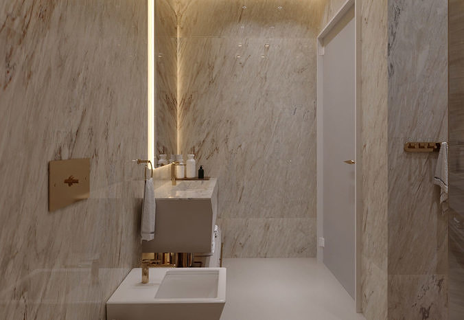 bathroom  interior Design Low-poly 3D model