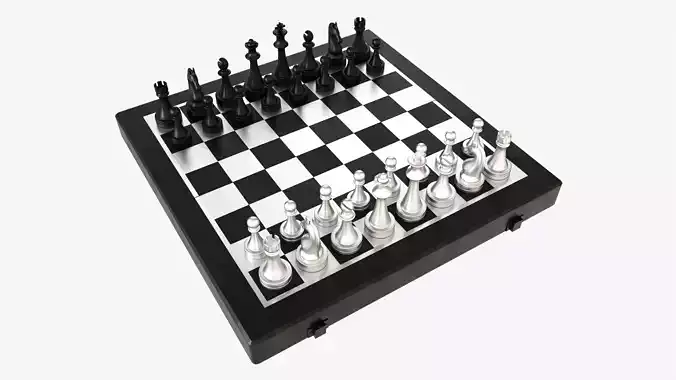 Chessboard metallic black white